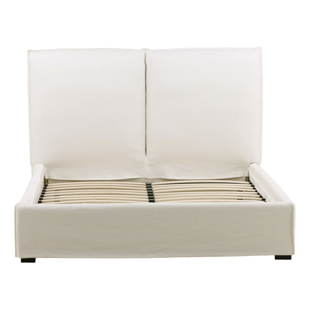 Omario Bed Queen Off White — Front