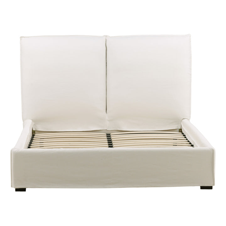 Omario Bed Queen Off White — Front