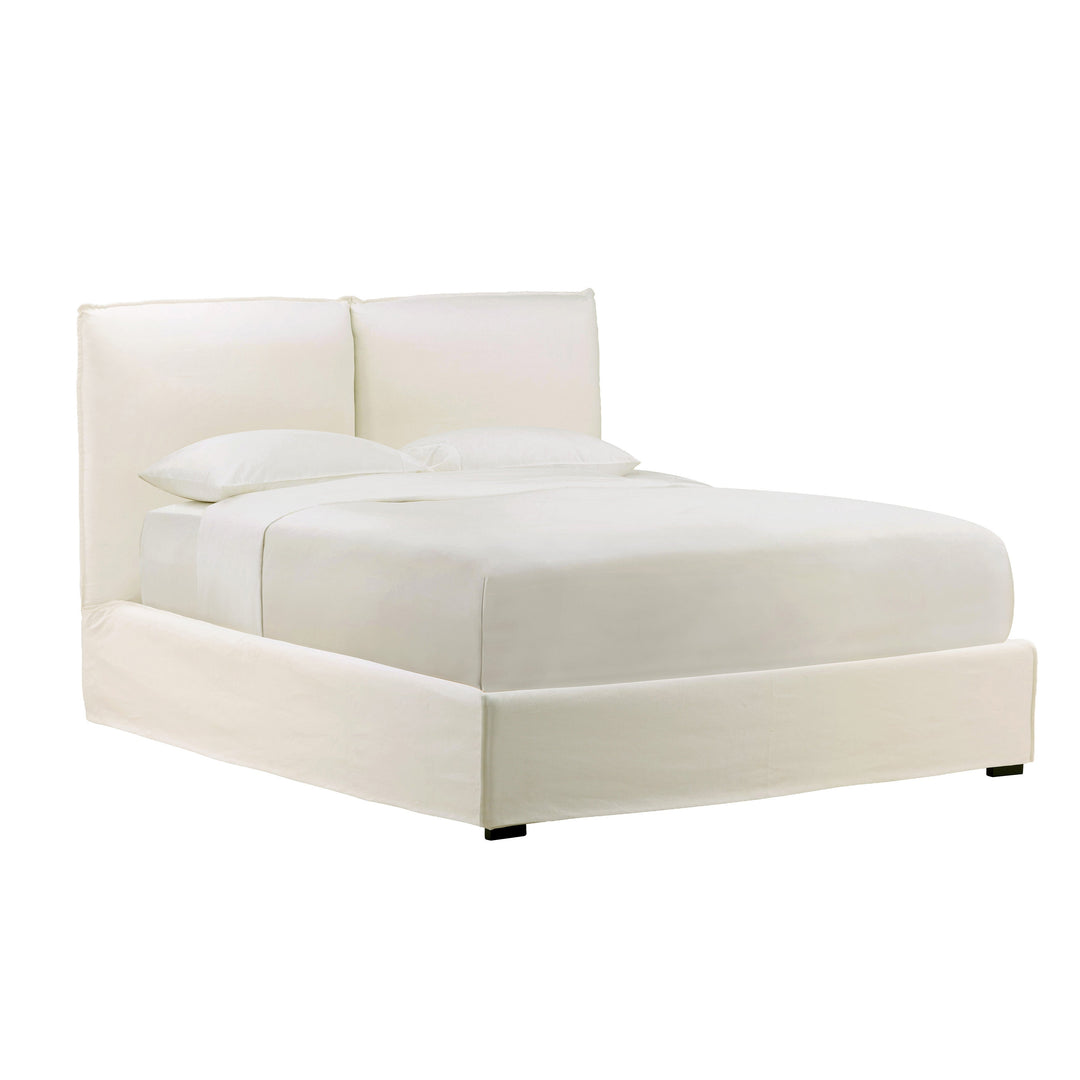 Omario Bed Queen Off White — Front Three-Quarter