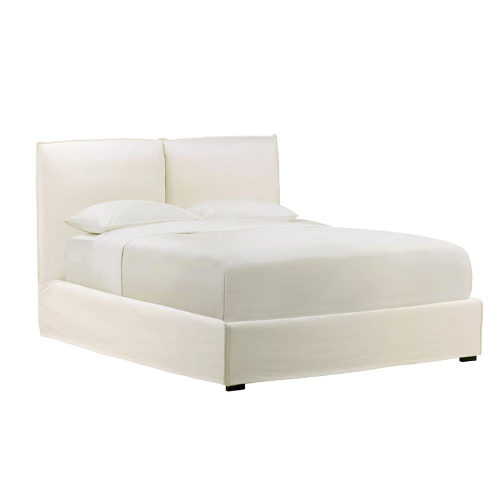 Omario Bed Queen Off White — Front Three-Quarter