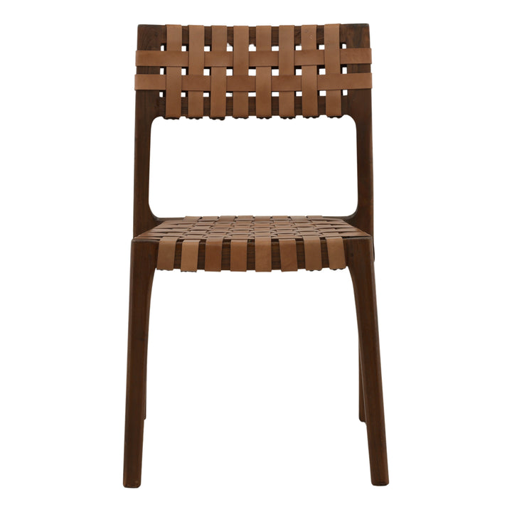 Leclaire Dining Chair Set of 2 Brown — Front