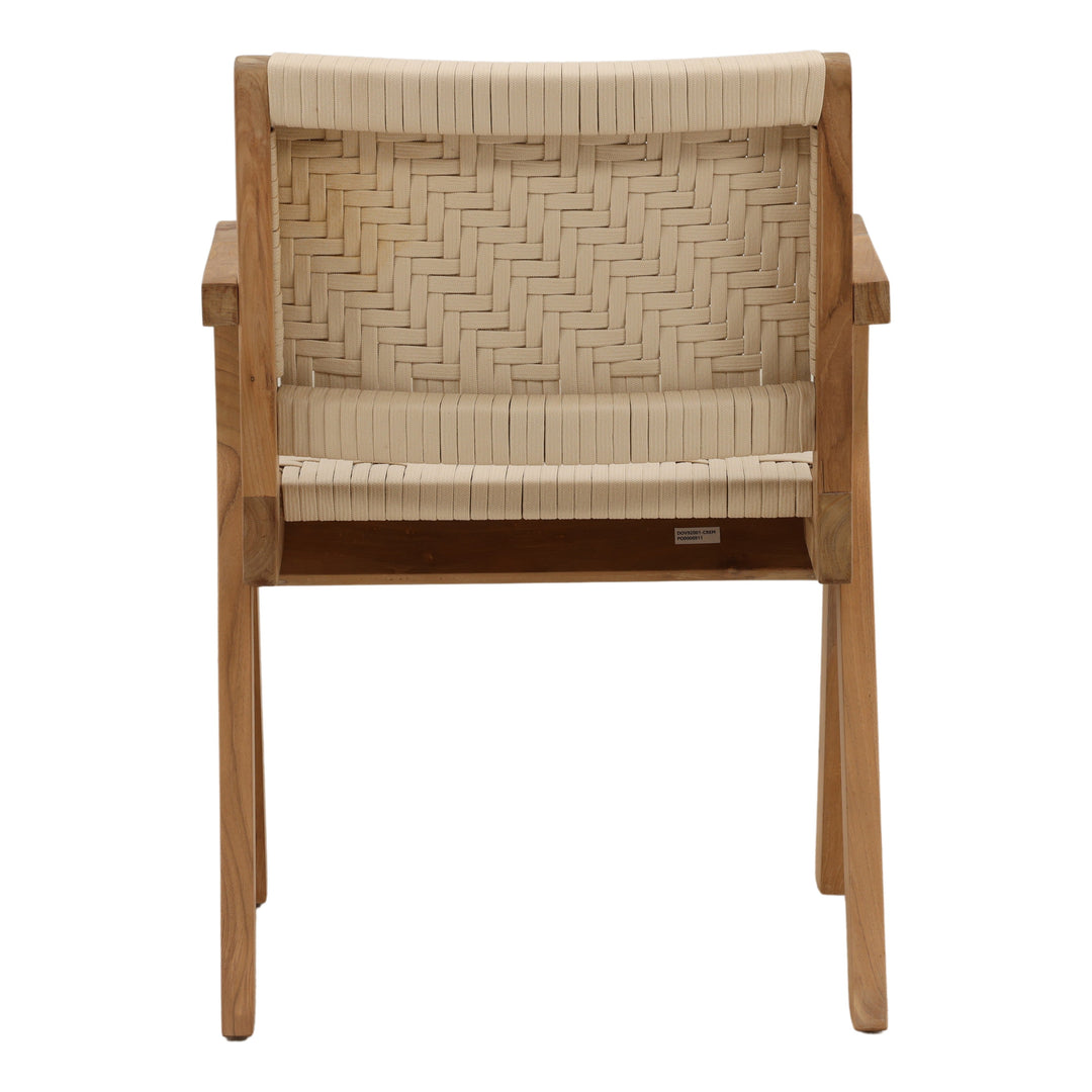 Meesa Outdoor Dining Chair Cream — Back