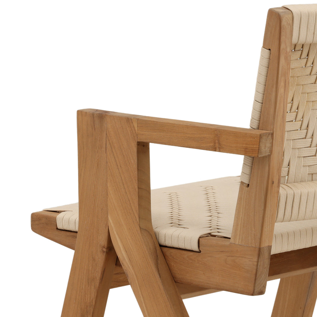 Meesa Outdoor Dining Chair Cream — Detail 2