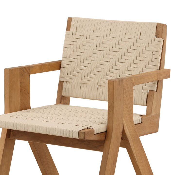 Meesa Outdoor Dining Chair Cream — Detail 3