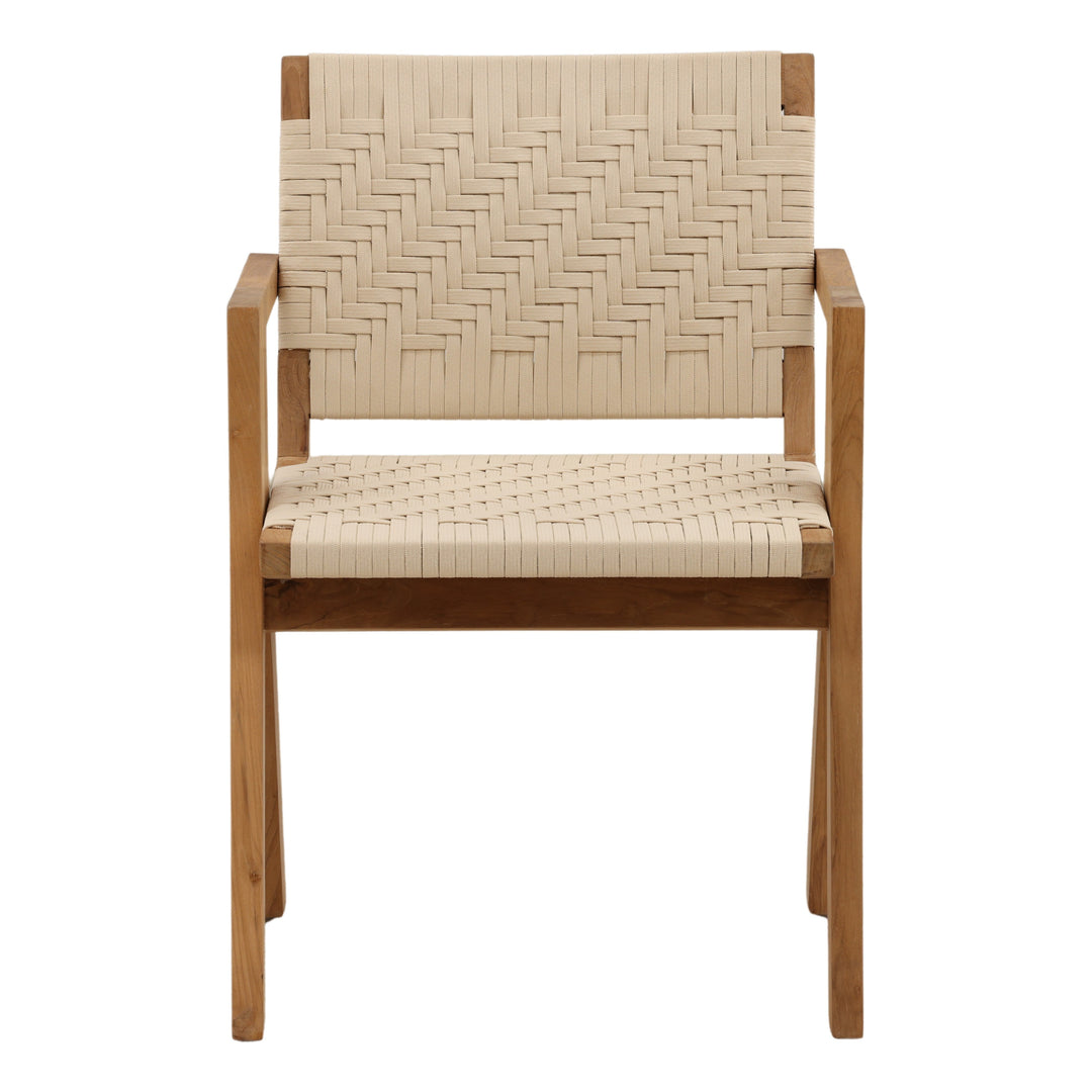 Meesa Outdoor Dining Chair Cream — Front
