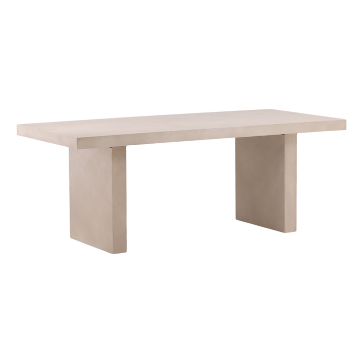 Santeen Outdoor Dining Table Sand — Front Three-Quarter