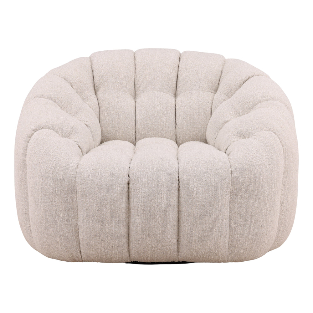 Rumie Swivel Chair Cream — Front