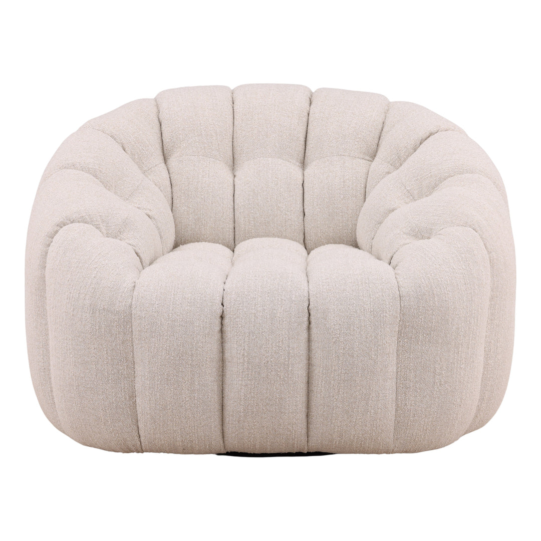 Rumie Swivel Chair Cream — Front