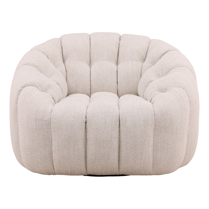 Rumie Swivel Chair Cream — Front