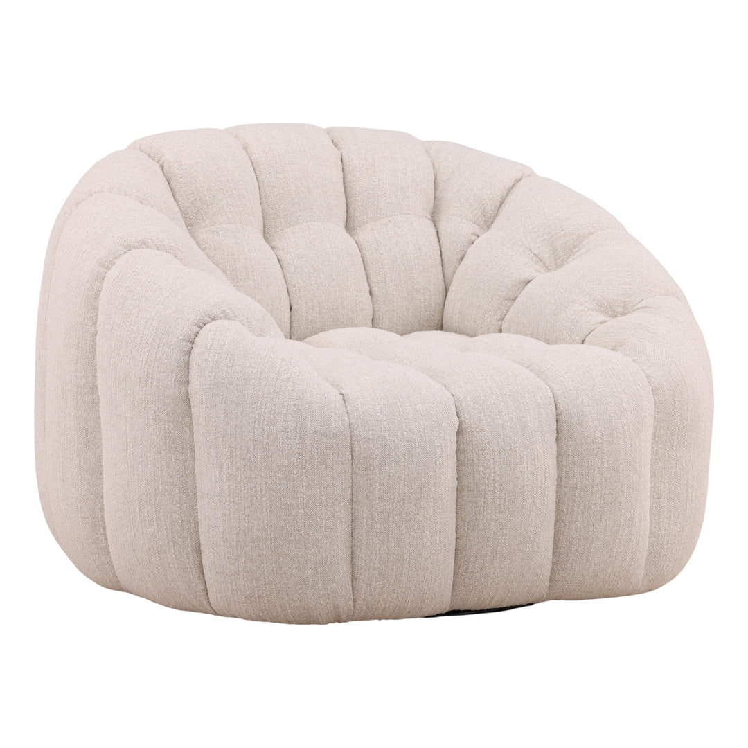 Rumie Swivel Chair Cream — Front Three-Quarter