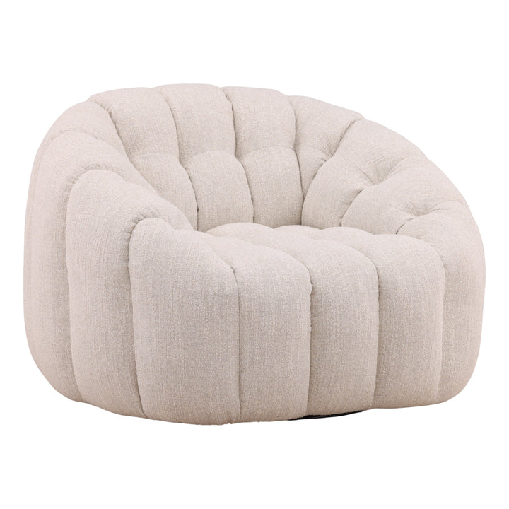 Rumie Swivel Chair Cream — Front Three-Quarter