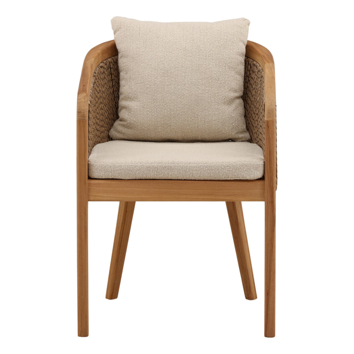 Kian Outdoor Dining Chair Sand — Front