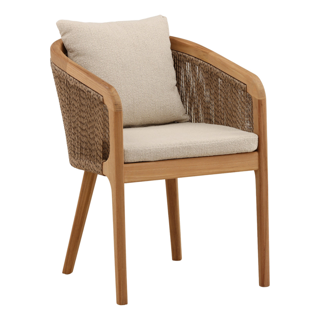 Kian Outdoor Dining Chair Sand — Front Three-Quarter