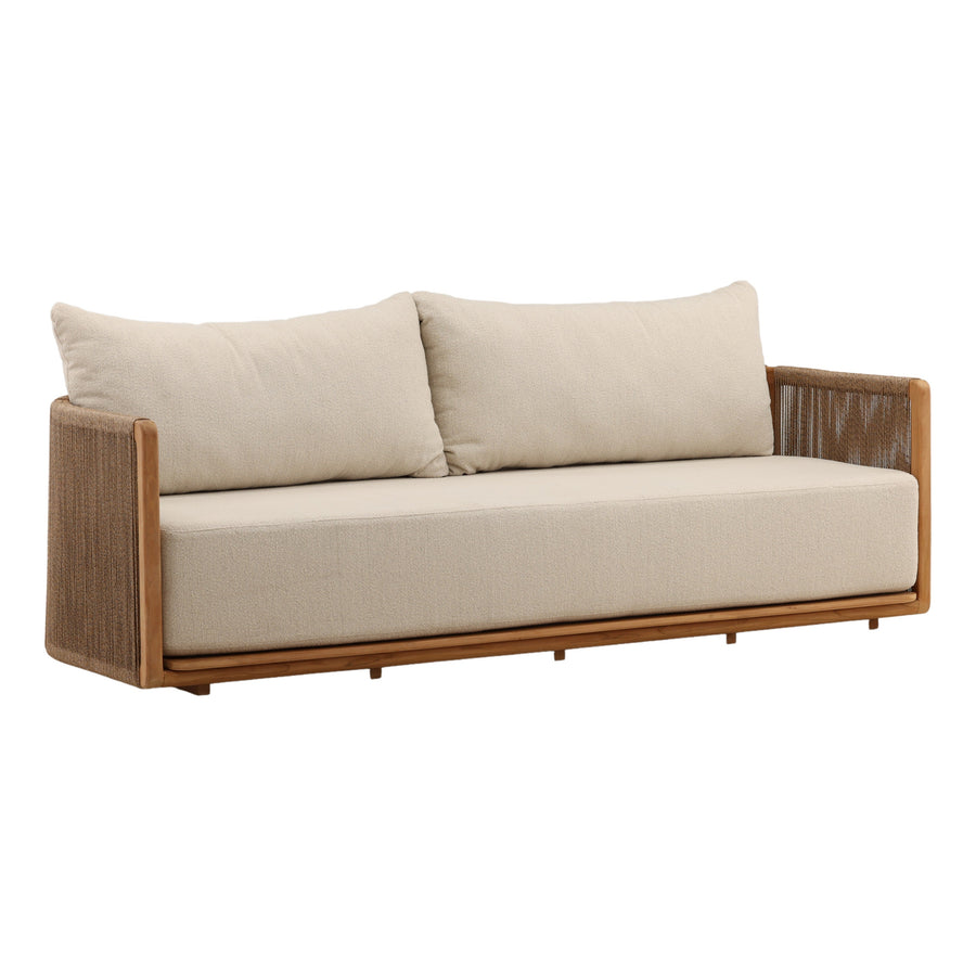 Zoisia Outdoor Sofa Sand — Front Three-Quarter