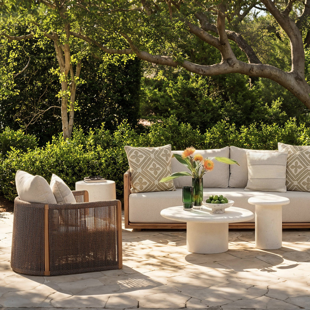 Zoisia Outdoor Sofa Chair Sand — Lifestyle