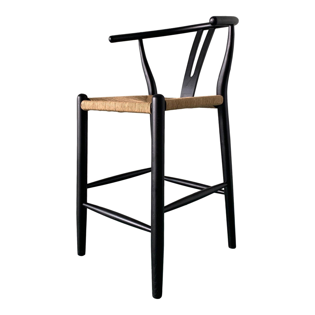 Ventana Counter Stool Black And Natural - SwayLiving