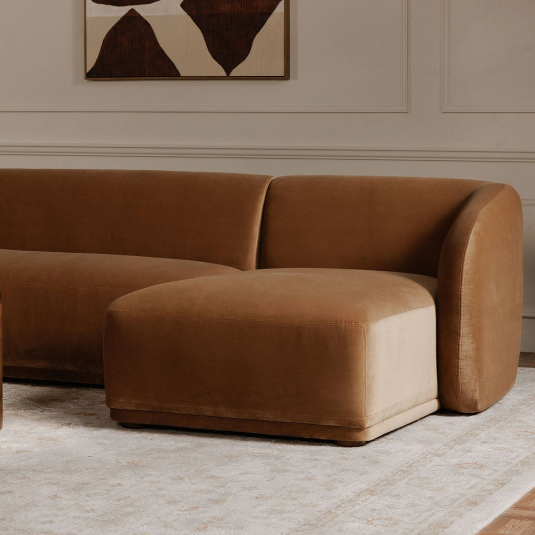SwayLiving - Faye Left Sectional Tan Faux Mohair - FO-1030-40-L-0 | SwayLiving