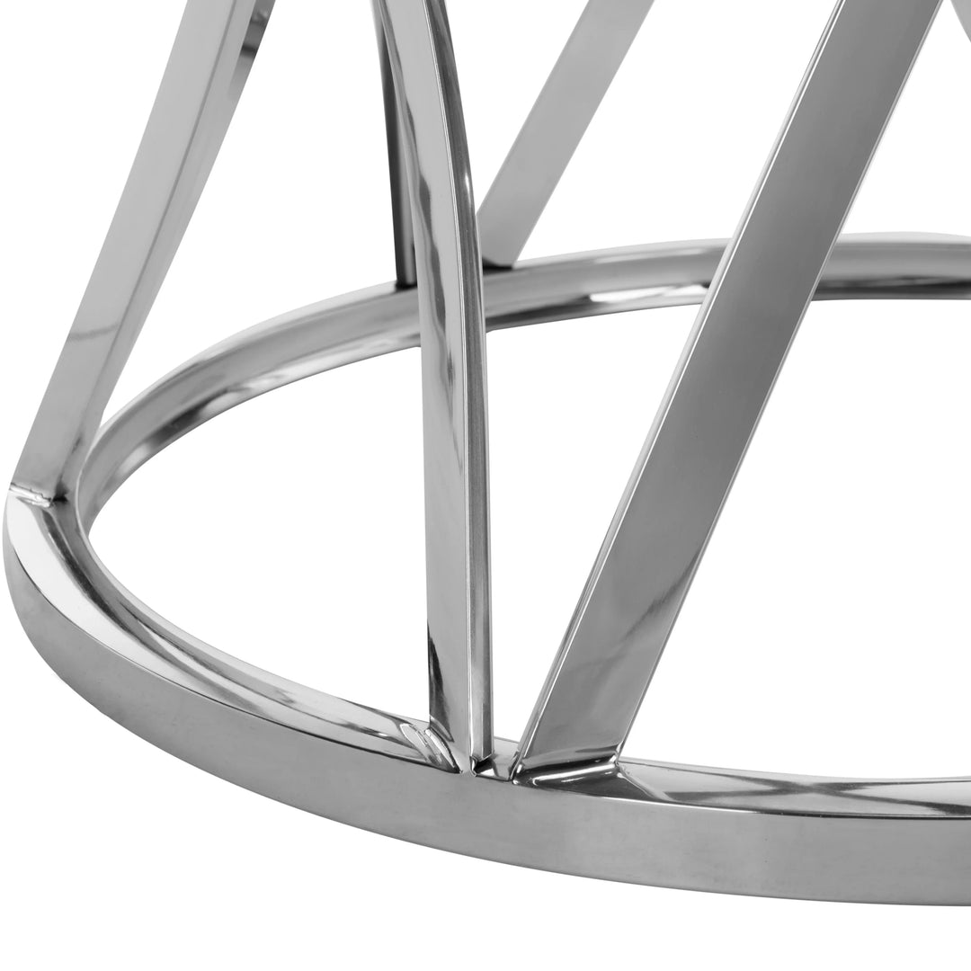 SwayLiving SwayLiving Kyrie 54" Glass Top Dining Table/ Chrome