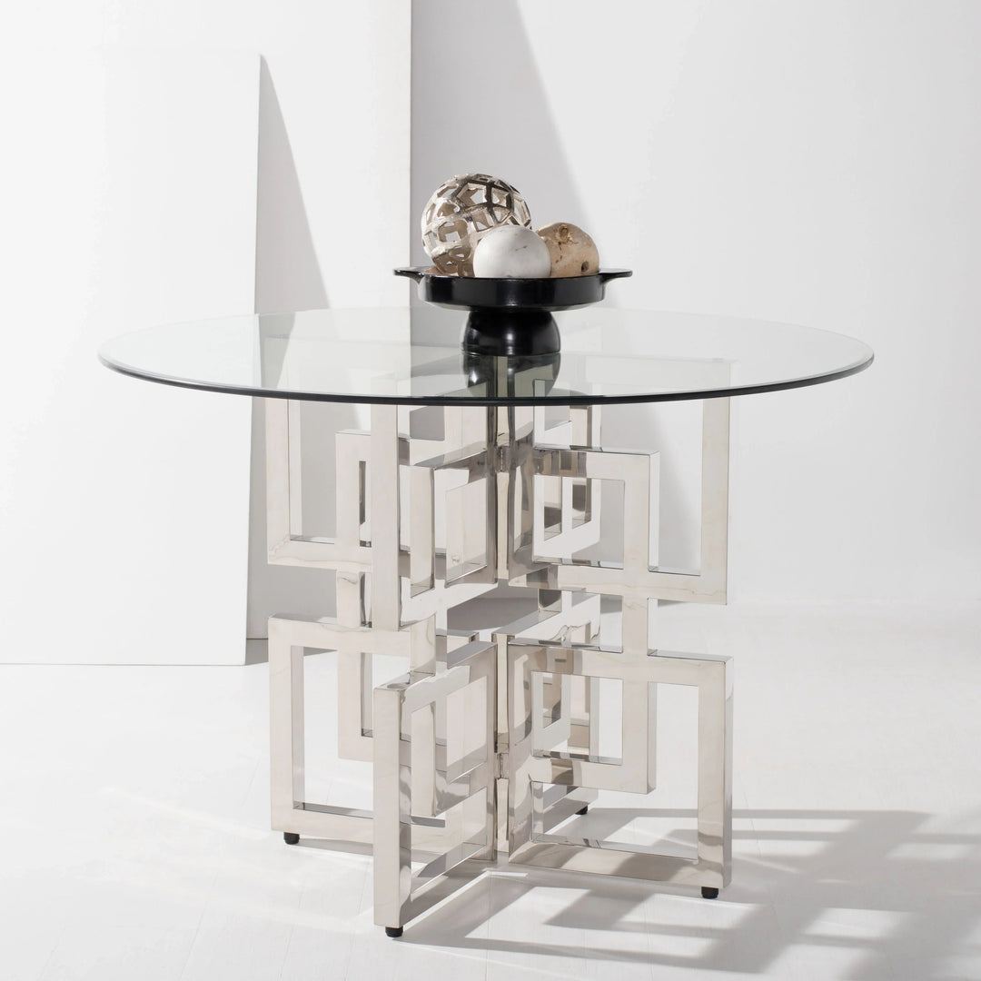 SwayLiving SwayLiving Harlan 54" Round Glass Top Dining Table