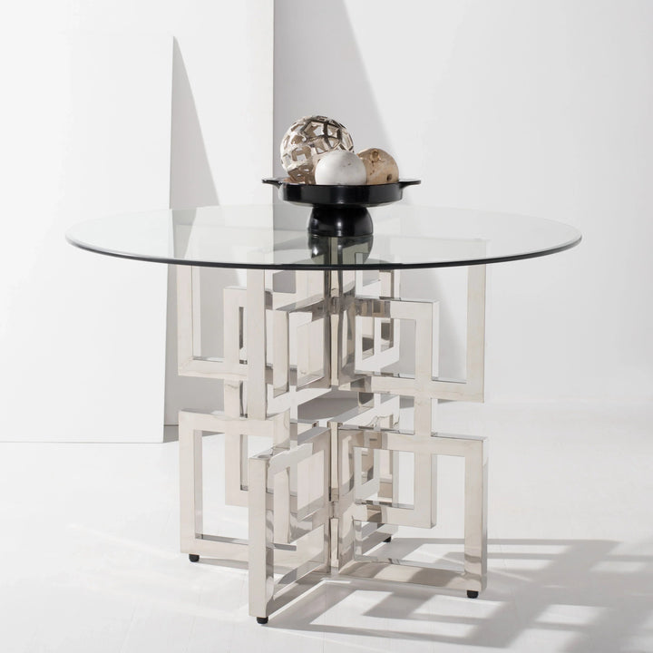 SwayLiving SwayLiving Harlan 54" Round Glass Top Dining Table