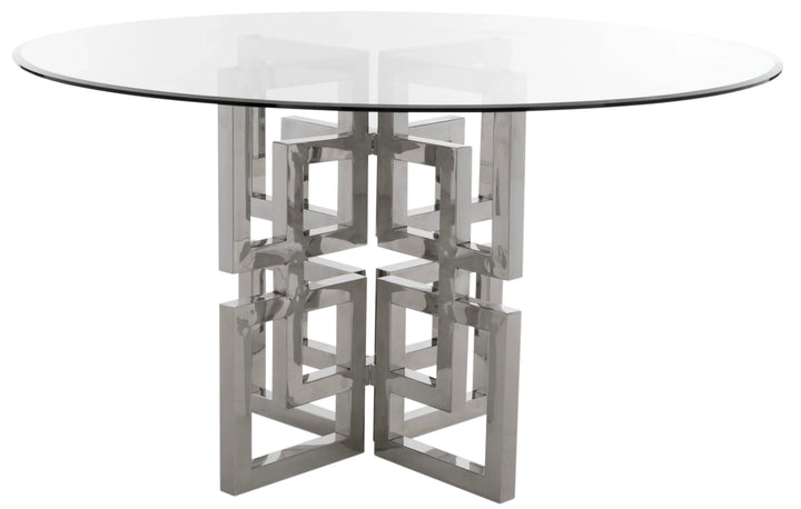 SwayLiving SwayLiving Harlan 54" Round Glass Top Dining Table