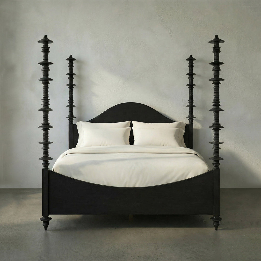 SwayLiving - Ferret Bed, Cal-King, Hand Rubbed Black - GBED109CKHB