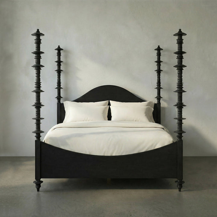 SwayLiving - Ferret Bed, Cal-King, Hand Rubbed Black - GBED109CKHB