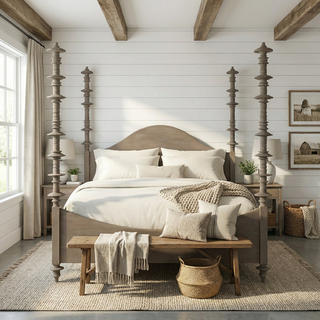 SwayLiving - Ferrett Bed, Cal-King, Weathered - GBED109CKWEA