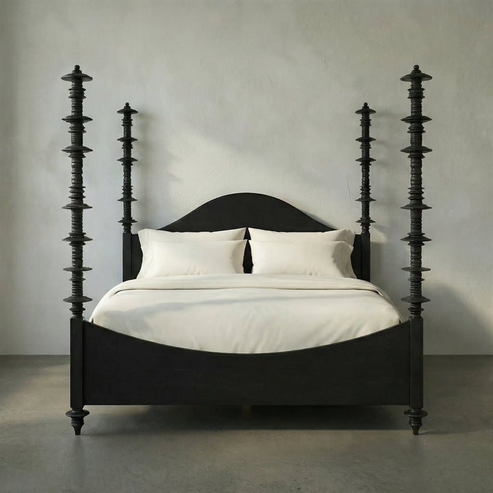 SwayLiving - Ferret Bed, Eastern King, Hand Rubbed Black - GBED109EKHB