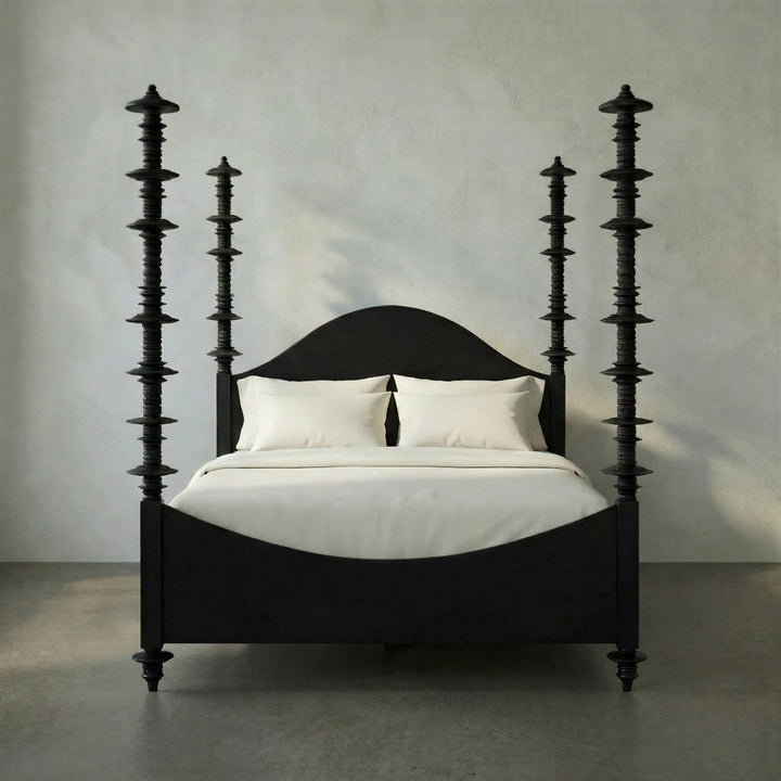 SwayLiving - Ferret Bed, Queen, Hand Rubbed Black - GBED109QHB