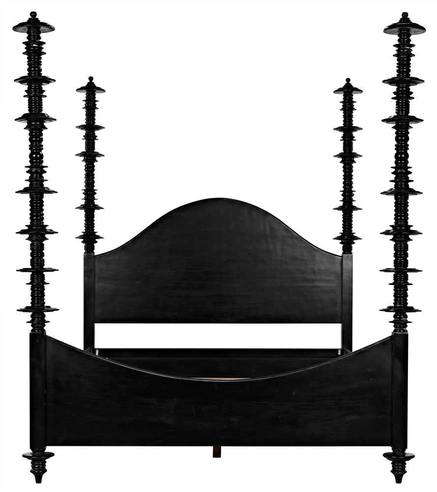 SwayLiving - Ferret Bed, Queen, Hand Rubbed Black - GBED109QHB