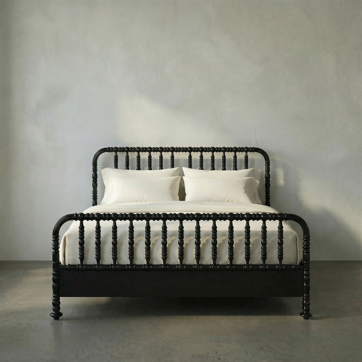 SwayLiving - Bachelor Bed, Eastern King, Hand Rubbed Black - GBED112EKHB