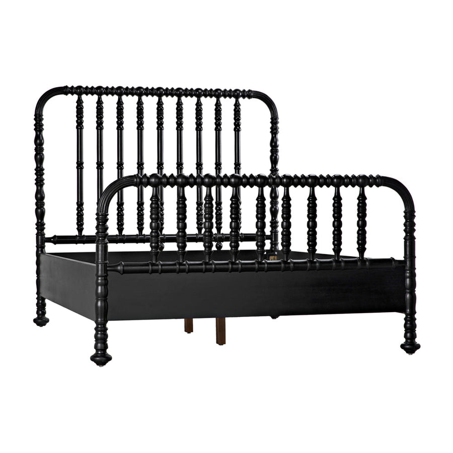 SwayLiving - Bachelor Bed, Queen, Hand Rubbed Black - GBED112QHB