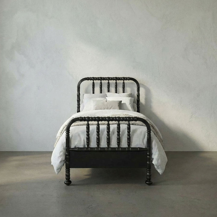 SwayLiving - Bachelor Bed, Twin, Hand Rubbed Black - GBED112THB