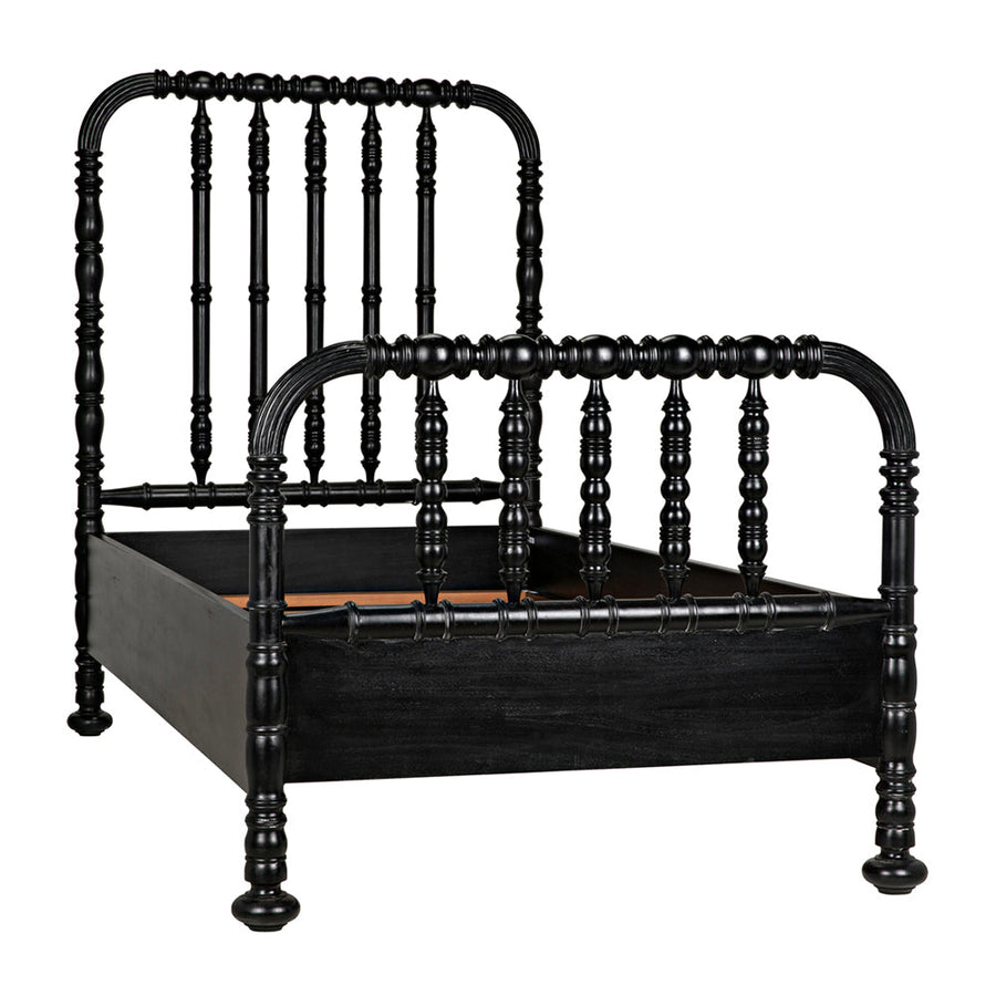 SwayLiving - Bachelor Bed, Twin, Hand Rubbed Black - GBED112THB