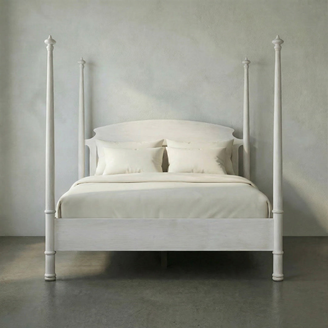 SwayLiving New Douglas Bed, Eastern King - White Wash