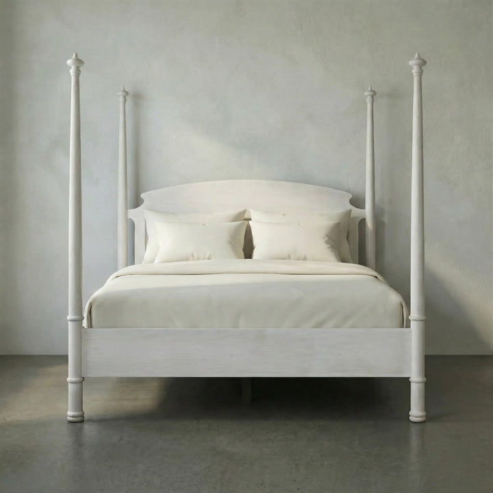 SwayLiving New Douglas Bed, Eastern King - White Wash