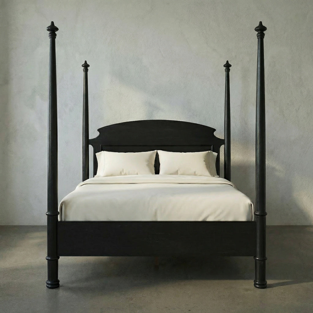 SwayLiving - New Douglas Bed, Queen, Hand Rubbed Black - GBED116QHB-NEW