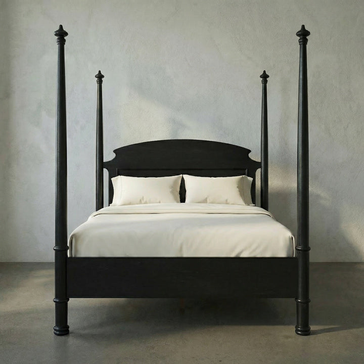SwayLiving - New Douglas Bed, Queen, Hand Rubbed Black - GBED116QHB-NEW