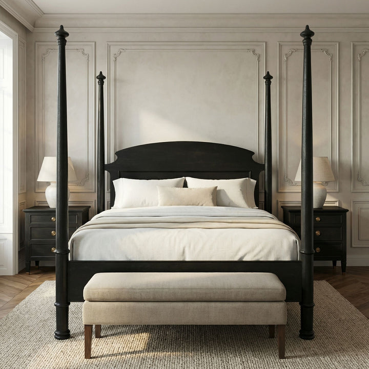 SwayLiving - New Douglas Bed, Queen, Hand Rubbed Black - GBED116QHB-NEW