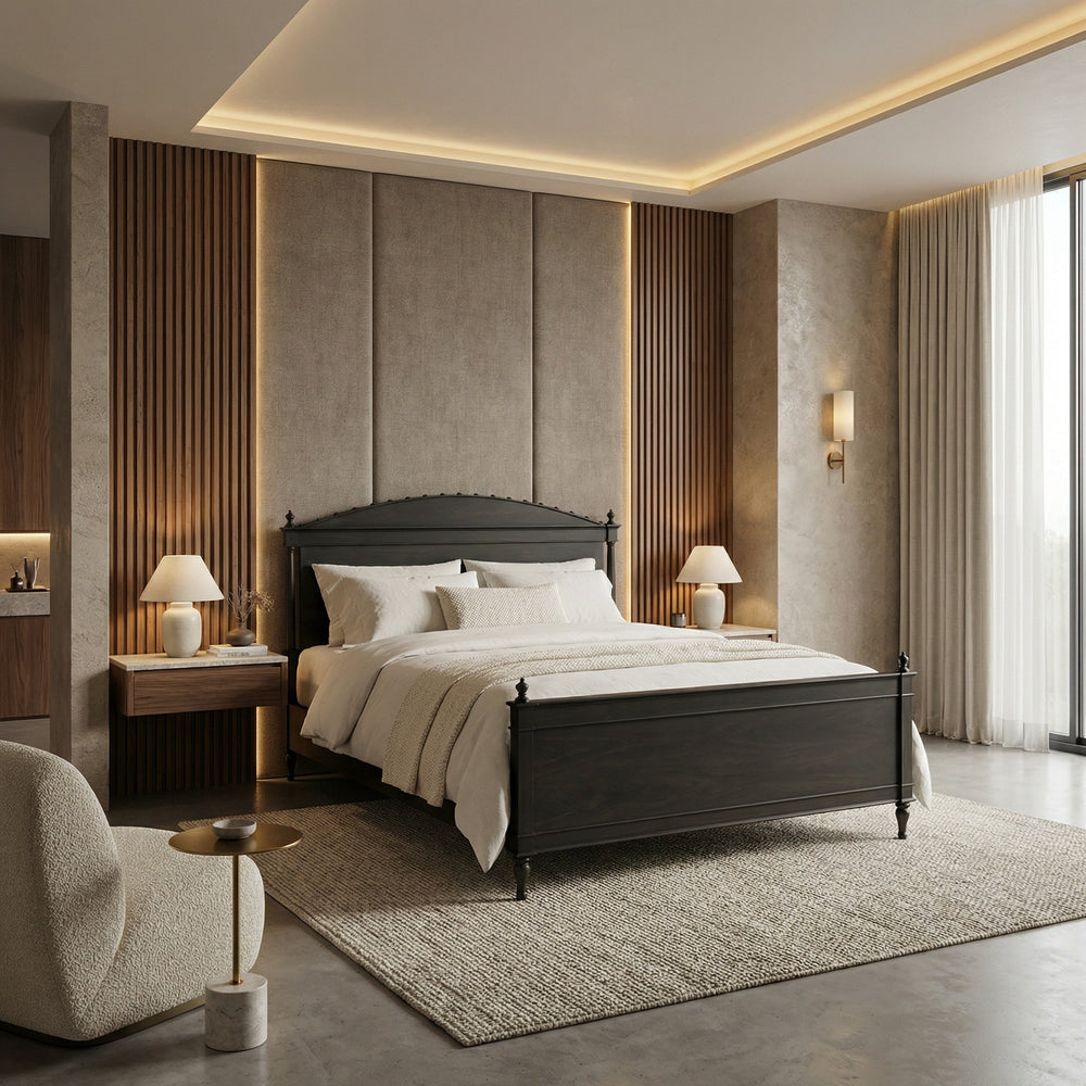 SwayLiving - Owen Bed, Eastern King, Pale - GBED123EKP