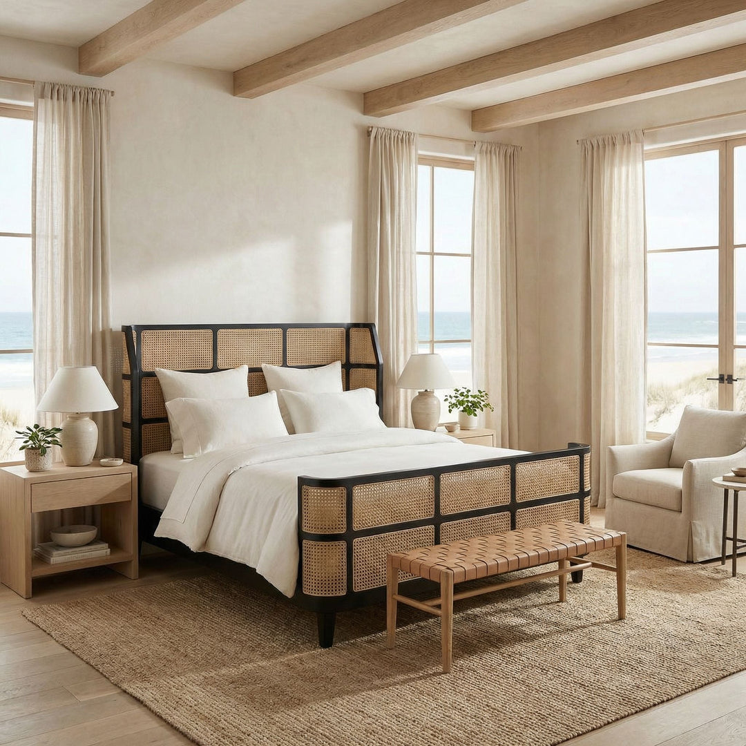 SwayLiving - Porto Bed, Eastern King, Hand Rubbed Black - GBED133EKHB