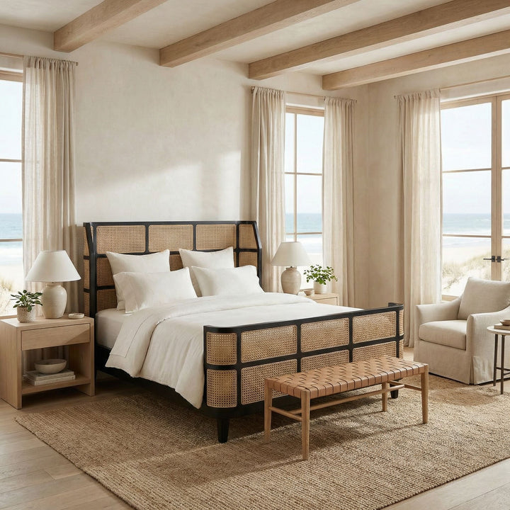 SwayLiving - Porto Bed, Eastern King, Hand Rubbed Black - GBED133EKHB