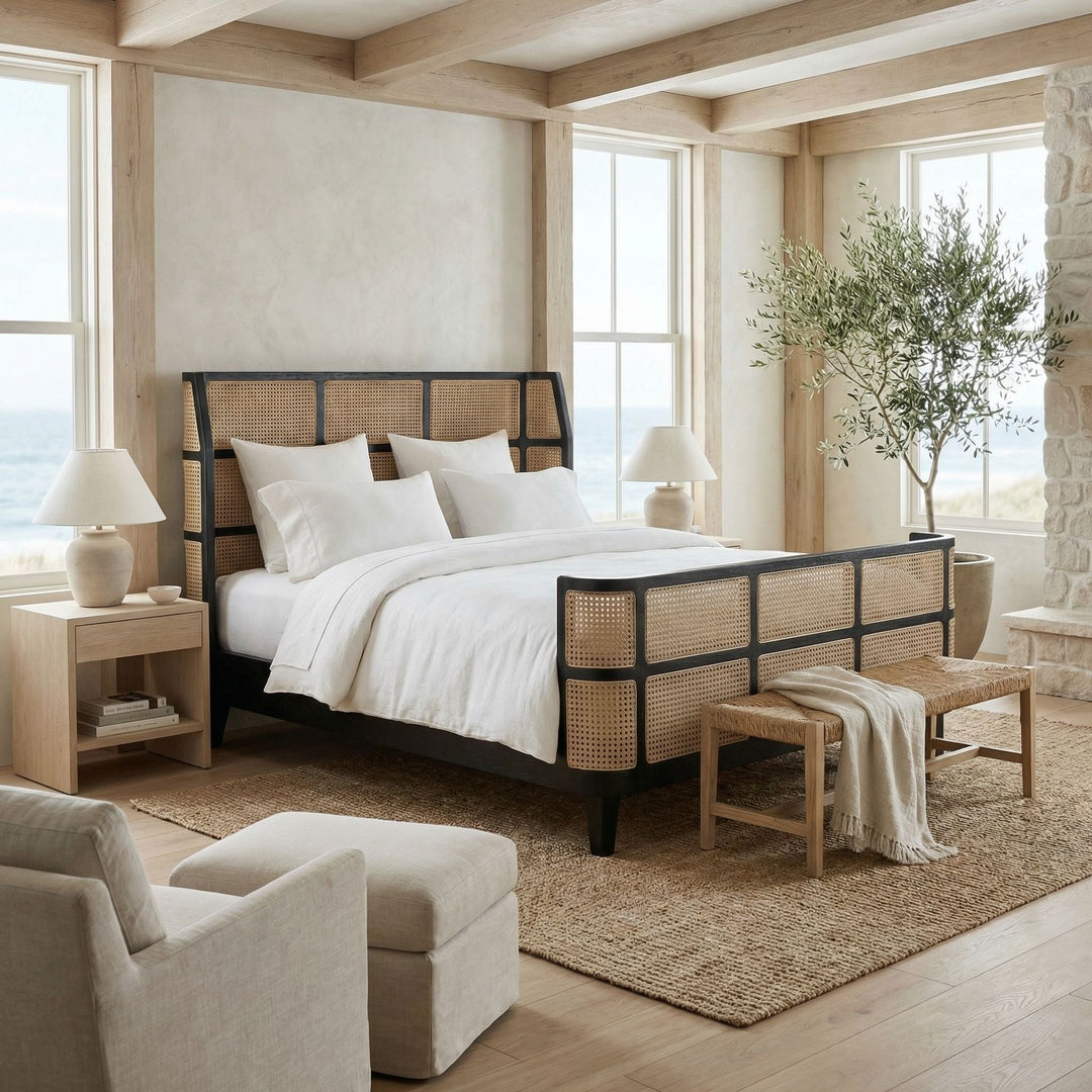 SwayLiving - Porto Bed, Queen, Hand Rubbed Black - GBED133QHB