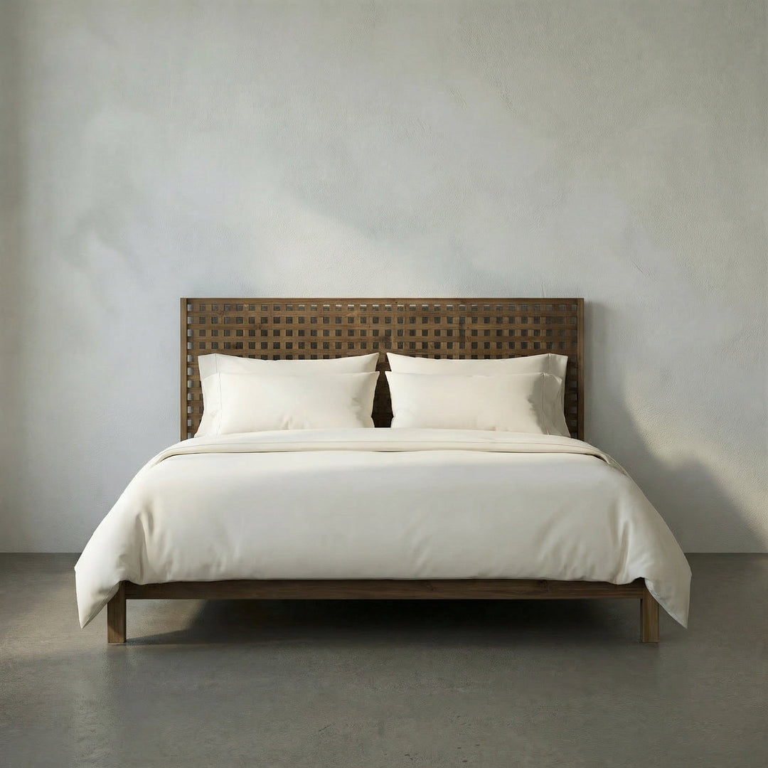 SwayLiving - Quinnton Bed, Eastern King, Teak - GBED134EKT