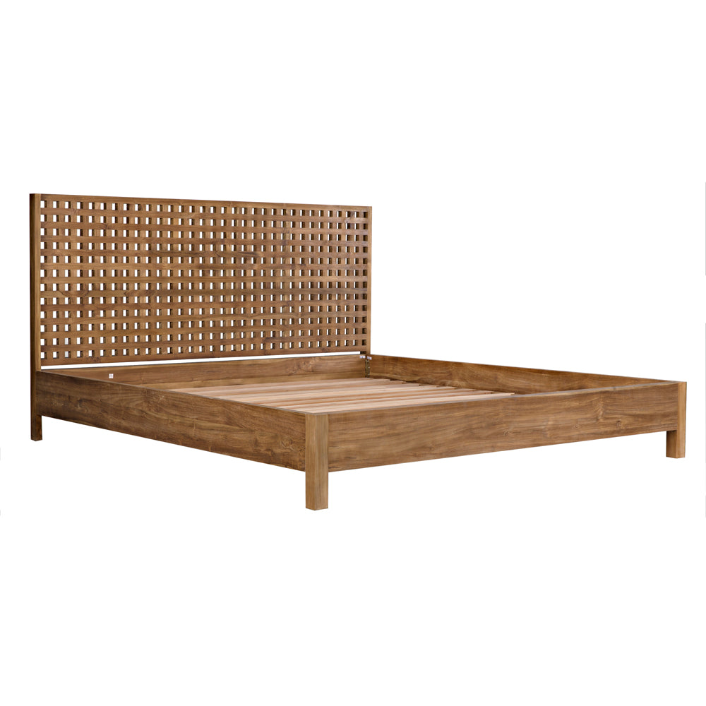SwayLiving - Quinnton Bed, Eastern King, Teak - GBED134EKT