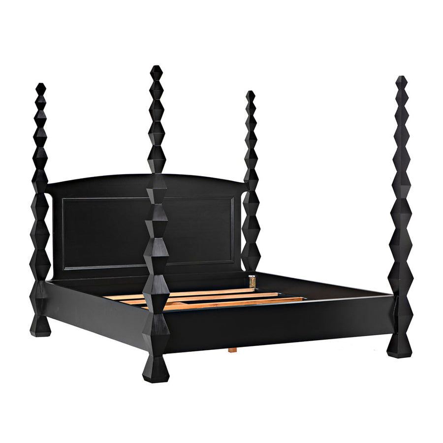 SwayLiving - Brancusi Bed, Eastern King, Hand Rubbed Black - GBED135EKHB