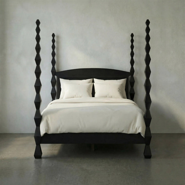 SwayLiving - Brancusi Bed, Queen, Hand Rubbed Black - GBED135QHB
