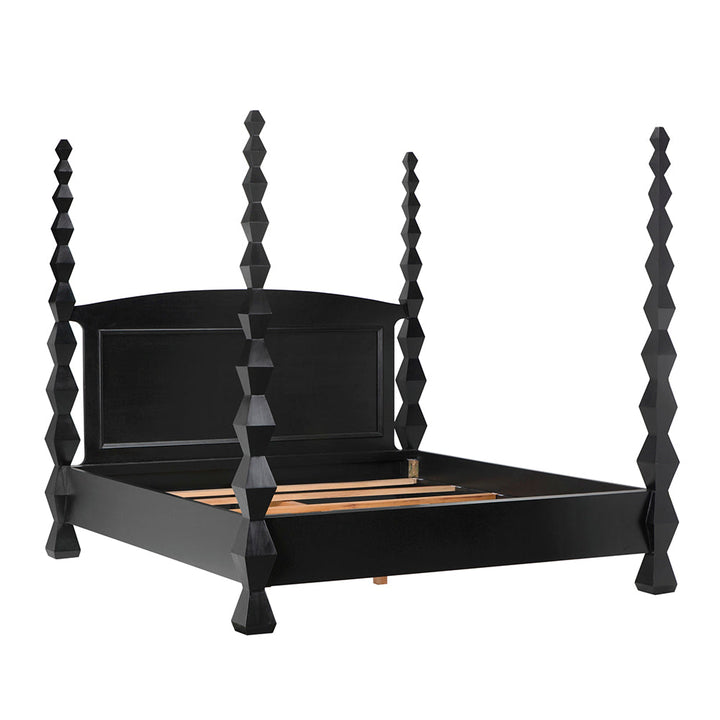 SwayLiving - Brancusi Bed, Queen, Hand Rubbed Black - GBED135QHB