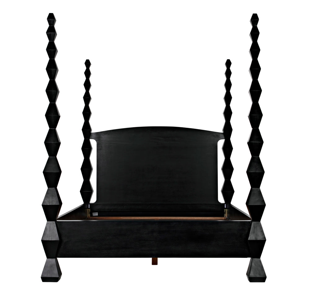 SwayLiving - Brancusi Bed, Queen, Hand Rubbed Black - GBED135QHB